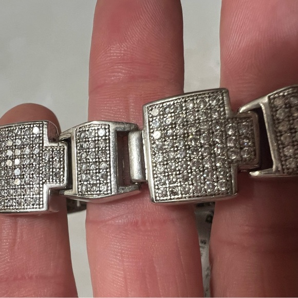 Men’s Iced Out Silver Tone Bracelet - Picture 3 of 3